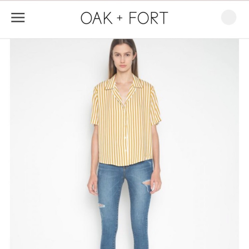Oak and fort bowling shirt yellow